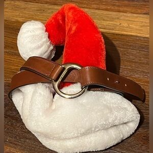 NEW Tommy Bahama Woman's D Ring Loop Brown Italian Leather Belt size M (37.5-39)